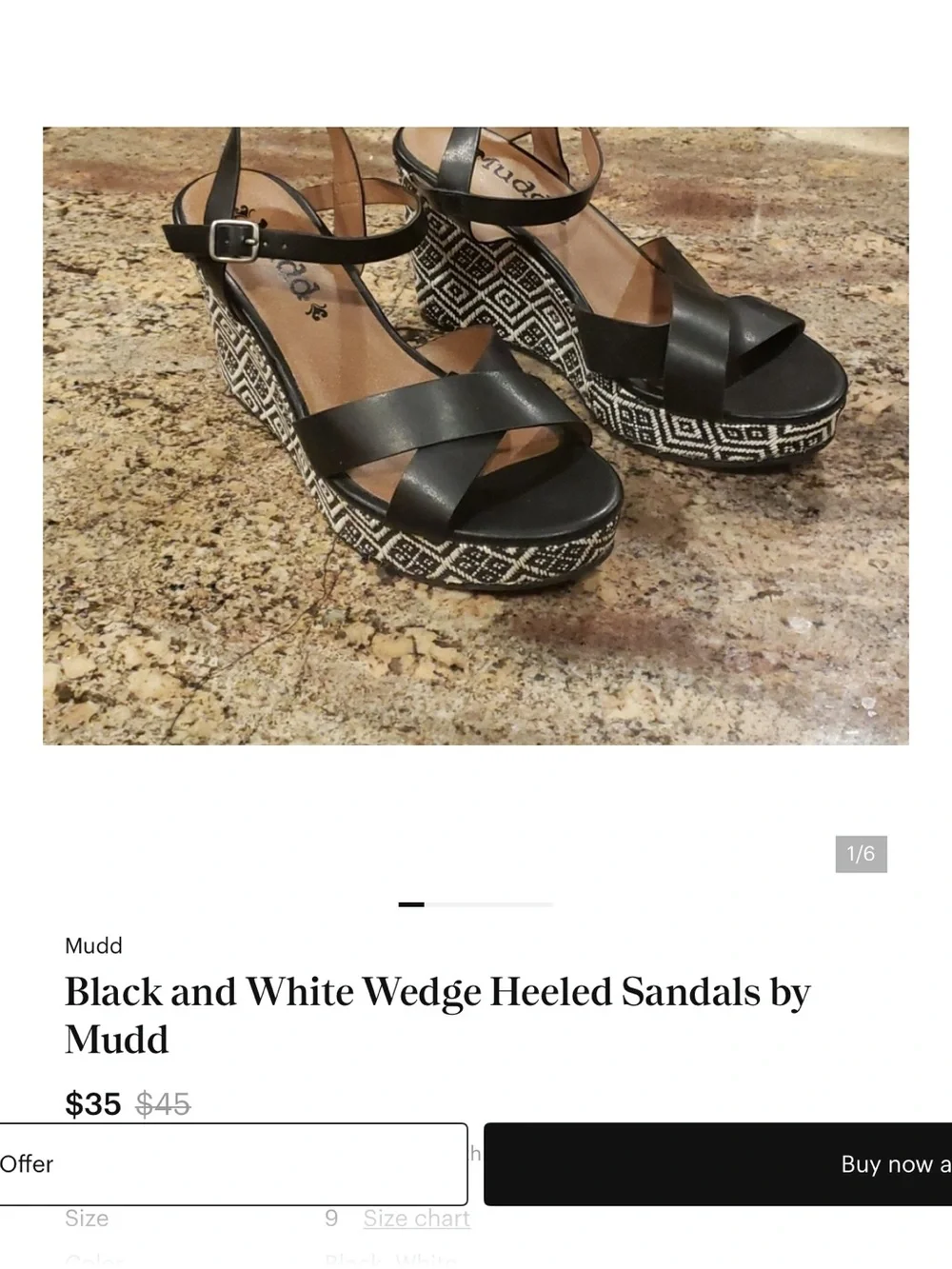 Womens Wedge Sandals in Aztec ish Pattern like NEW by MUDD Size 9